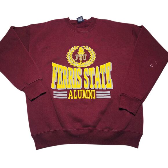 Vintage Ferris State University Sweatshirt XL University Crewneck Pullover 90's - Picture 1 of 8